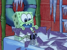 Sponge Bob Shatter GIF - Sponge Bob Shatter Freezing GIFs