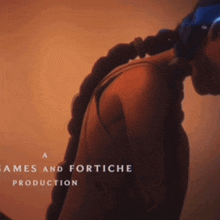 a poster for mes and fortiche production shows a woman with a braided ponytail