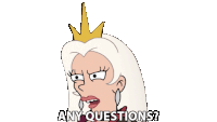 Any Questions Queen Dagmar Sticker - Any Questions Queen Dagmar Disenchantment Stickers