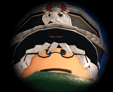 a cartoon character with glasses and a hat that says helios vistule on it