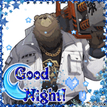 a picture of a bear with the words good night on the bottom