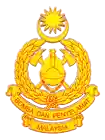 a logo for bomba dan penyelamat malaysia with a helmet on it