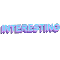 the word interesting is written in blue and purple