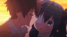anime kiss kiss on cheek chuunibyou love