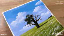 a painting of a tree with sap green and raw umber added