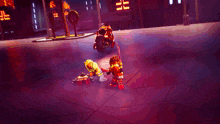 a cartoon character flying through the air with a sword
