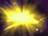 a computer generated image of a yellow explosion with a purple background
