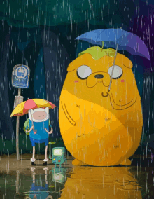 Adventure Time Finn And Jake GIF - Adventure Time Finn And Jake Rain GIFs