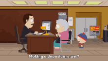 Making A Deposit Are We? GIF - Banker Deposit South Park GIFs
