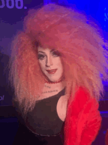 a woman with a choker that says bizarre