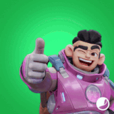 a cartoon character is giving a thumbs up sign