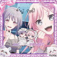 a picture of anime girls with the words ave bonnie written on the bottom