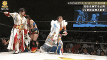 a wrestling match is being shown in a foreign language with the hashtag pw_mg