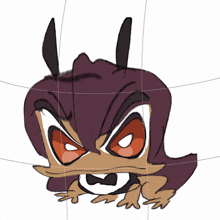a cartoon drawing of a frog with an angry look on its face