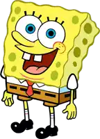 a cartoon of spongebob wearing a tie and shorts