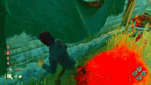 a screenshot of a video game shows a man holding a sword