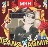 a picture of a man with the name mrh written on it