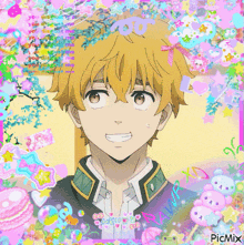a picture of a boy with yellow hair and the word picmix