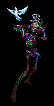 Skeleton Psychedelic GIF - Skeleton Psychedelic Colorful GIFs