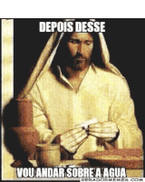 a picture of jesus smoking a cigarette with the caption depois esse