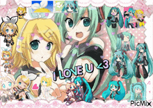 a collage of anime girls with the words i love u 43 on the bottom