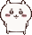 a pixel art drawing of a cat with a sad face and a pink nose .