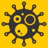 a cartoon drawing of a virus with a crown on its head .