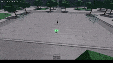 a screenshot of a video game shows a green circle with a light coming from it