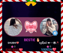 a picture of a girl and a boy with bestie written on the bottom