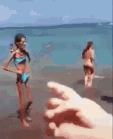 Malnourished Ole Girl Walking At The Beach Rikitheworid GIF