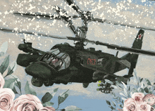 a painting of a helicopter with 063 on the side