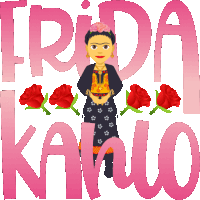 Frida Kahlo Woman Power Sticker - Frida Kahlo Woman Power Joypixels Stickers