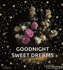 Goodnight Sweet Dreams GIF - Goodnight Sweet Dreams Flowers GIFs