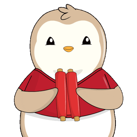 Happy New Year Penguin Sticker - Happy New Year Penguin Pudgy Stickers