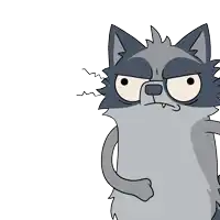 a cartoon drawing of a raccoon with an angry look on its face