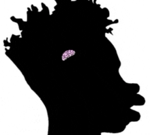 a silhouette of a man 's head with a brain in his eye
