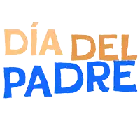a white background with the words dia del padre in orange and blue