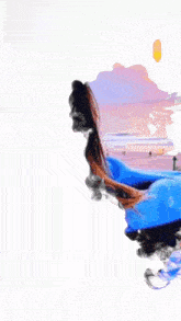a painting of a woman 's hair with smoke coming out of it and the caption cop cut