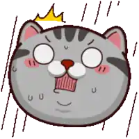 a cartoon cat with a crown on its head looks surprised