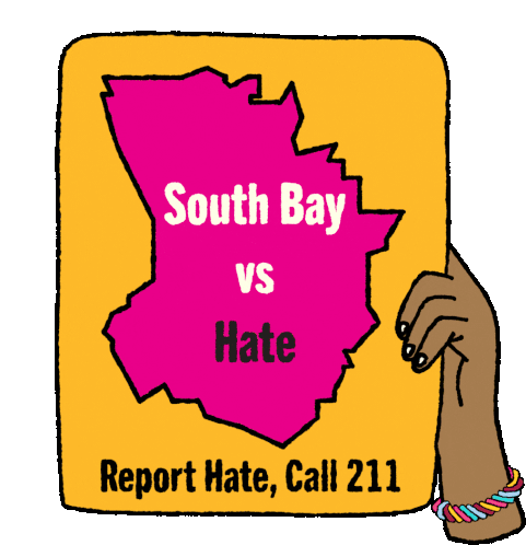 South Bay South Bay Vs Hate Sticker - South Bay South Bay Vs Hate Santa Monica Stickers