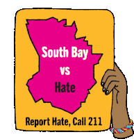 South Bay South Bay Vs Hate Sticker - South Bay South Bay Vs Hate Santa Monica Stickers