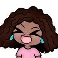 a cartoon drawing of a girl with curly hair
