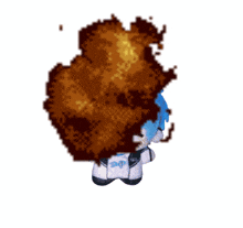 a pixel art illustration of a fried chicken nugget on a white background