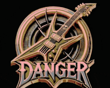 a logo for danger with a guitar in the middle