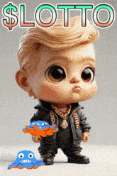 a cartoon character with the word lotto written on it