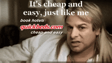 an advertisement for quickbeds.com shows a man in a robe