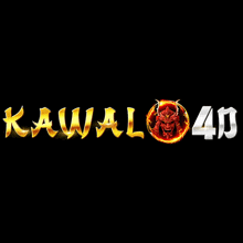 a logo for kawal 4d with a red samurai on a black background