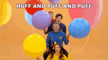 huff and puff and puff ballons having fun singing dancing