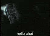 a silhouette of a person with the words hello chat below them