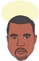 a drawing of a man 's face with kan-jay written above him